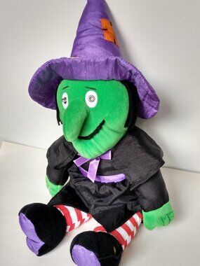 Vtg Gibson Greetings Animated Witch Plush Halloween Laugh Light Up WORKS Cackle